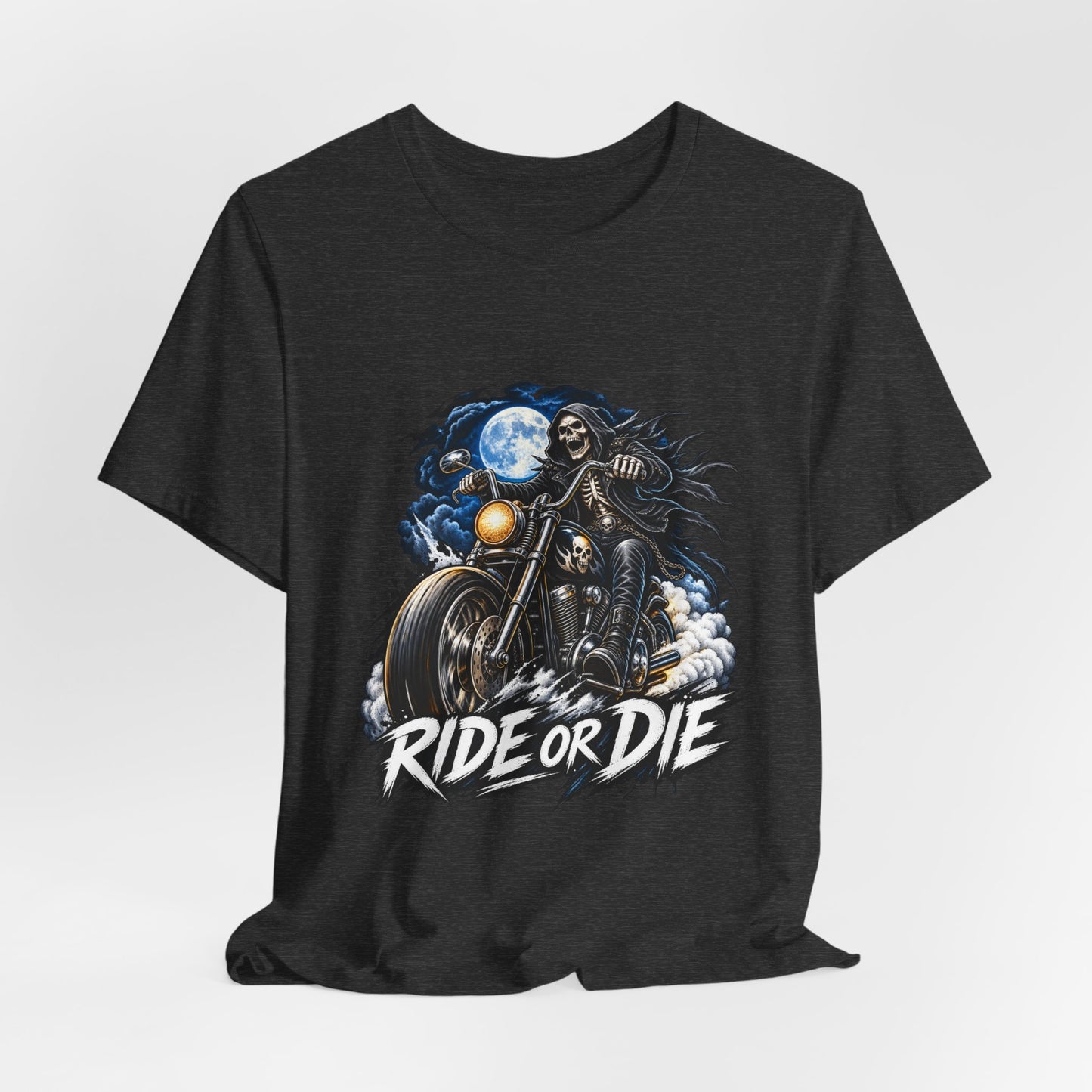 Ride or Die Motorcycle Tee — Biker Skull Rider Graphic Shirt