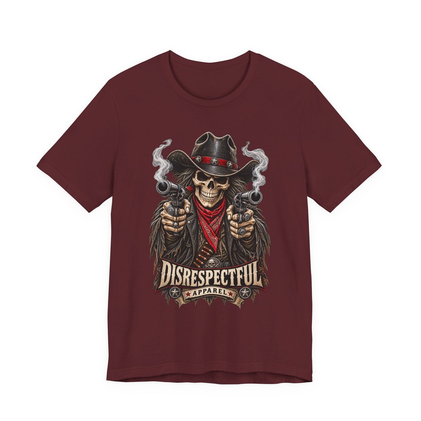 Skull Cowboy Tee — "Disrespectful Apparel" Western Graphic T-Shirt