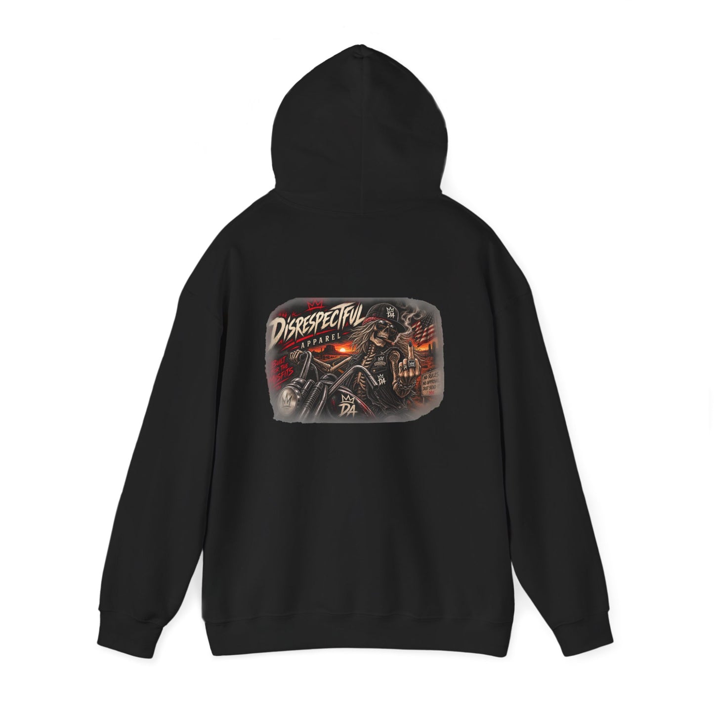 Vintage Biker Skull — Back-Print Graphic Hoodie