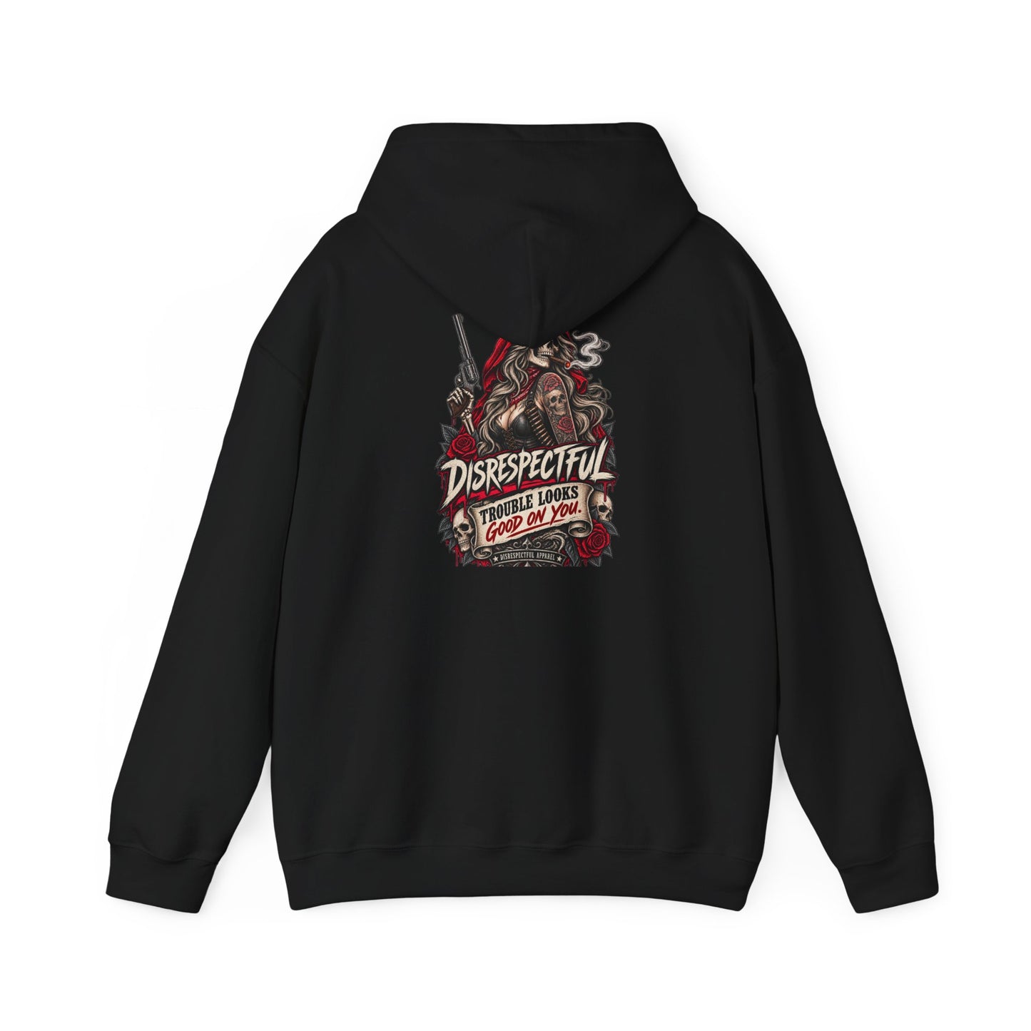 Trouble Looks Good On You — Pin-Up — Back-Print Graphic Hoodie