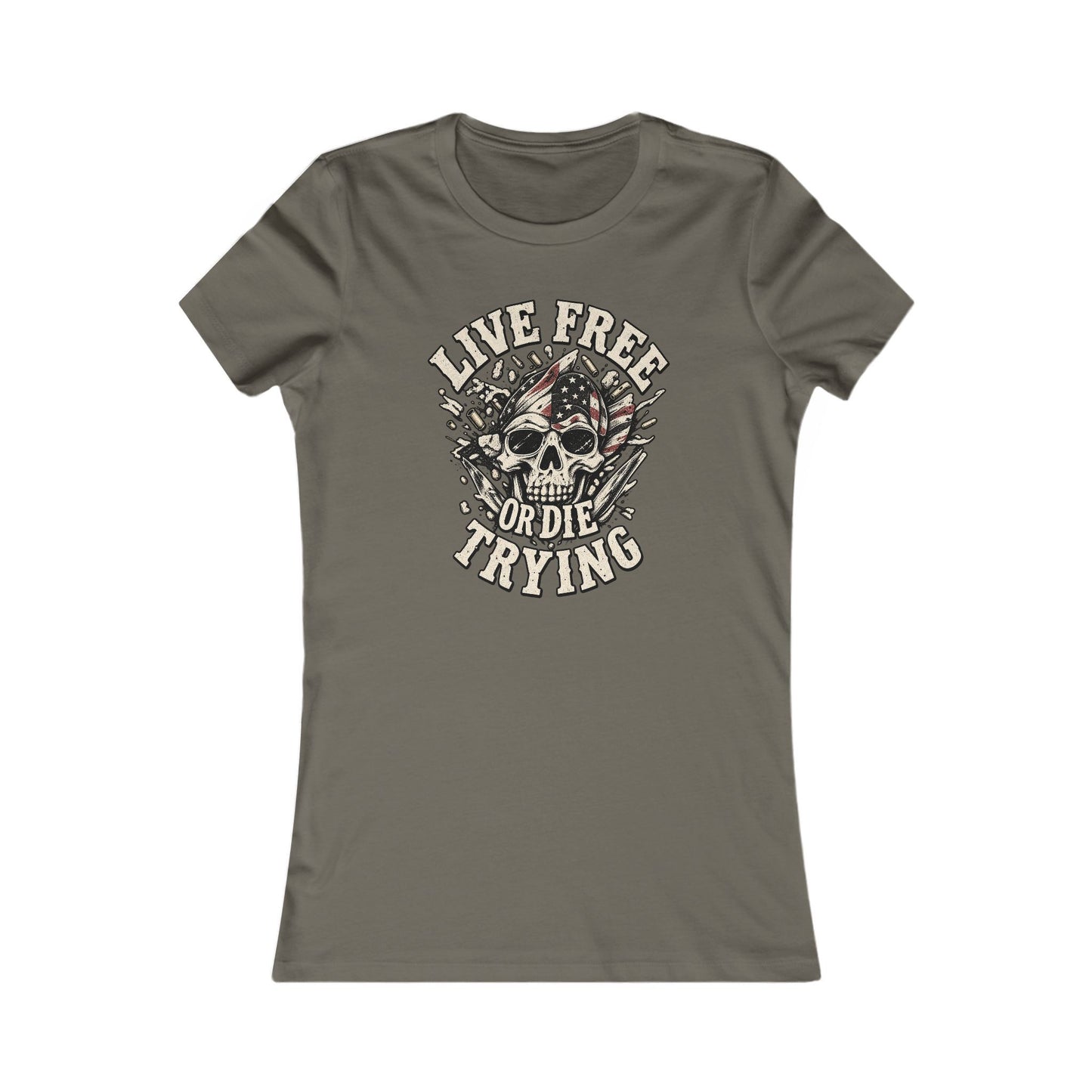 Live Free or Die Trying Skull — Women's Favorite Graphic Tee