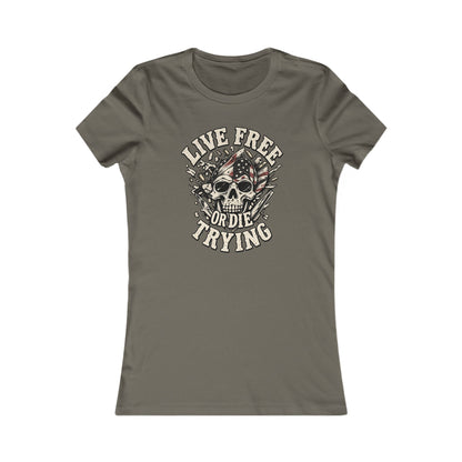 Live Free or Die Trying Skull — Women's Favorite Graphic Tee