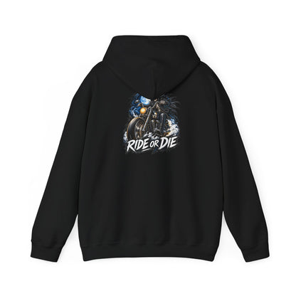 Ride or Die Motorcycle — Back-Print Graphic Hoodie