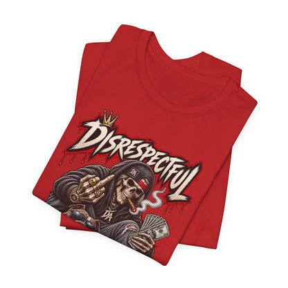 Disrespectful Skull & Rottweiler Graphic Tee — Edgy Streetwear Shirt