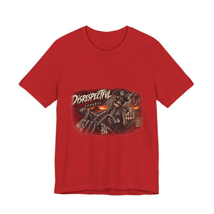 Disrespectful Streetwear Tee — Vintage Biker Skull Graphic T-Shirt