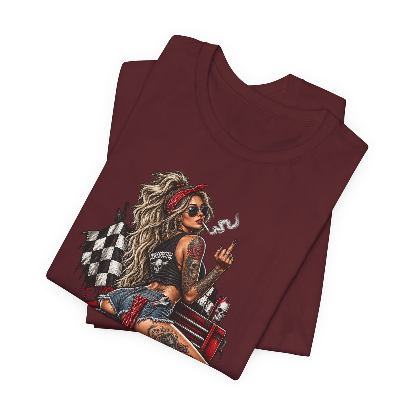 Disrespectful Apparel Biker Girl Graphic Tee
