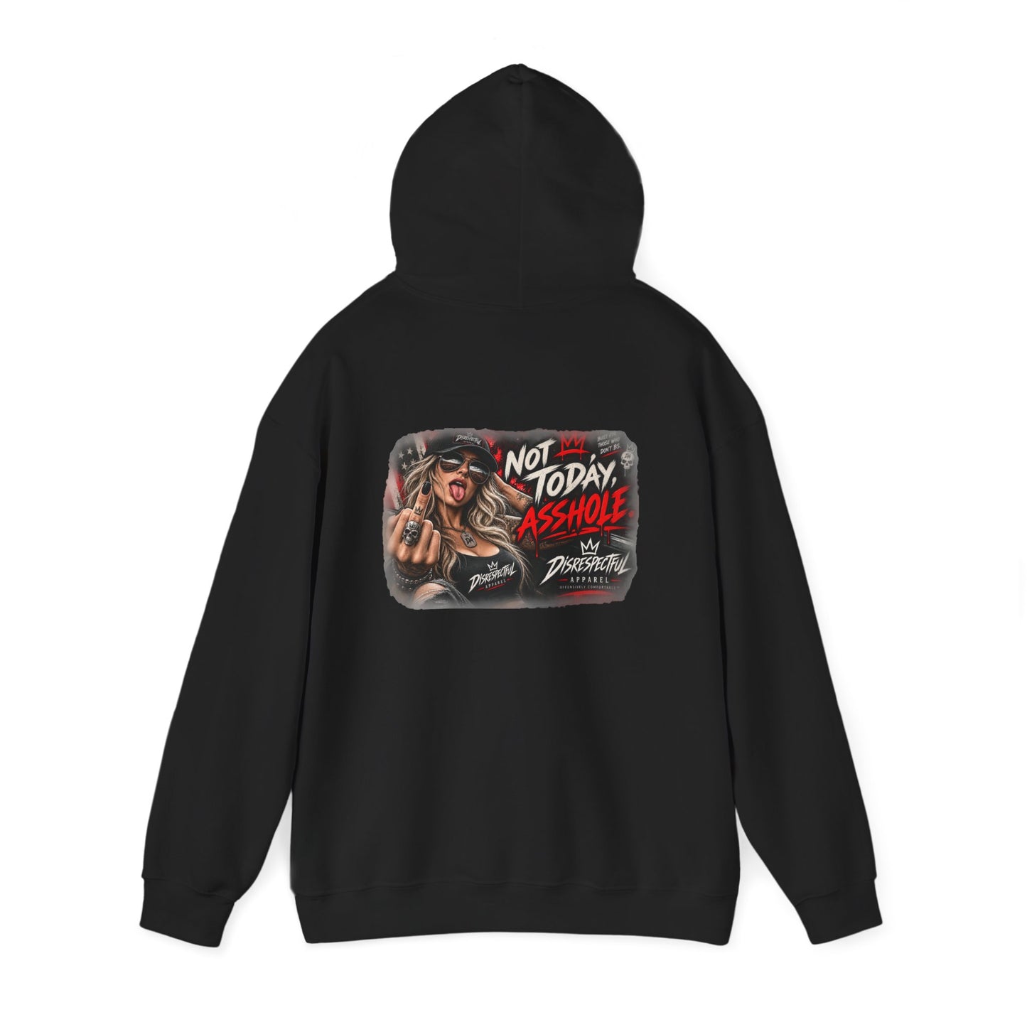 Not Today, Asshole — Comic — Back-Print Graphic Hoodie