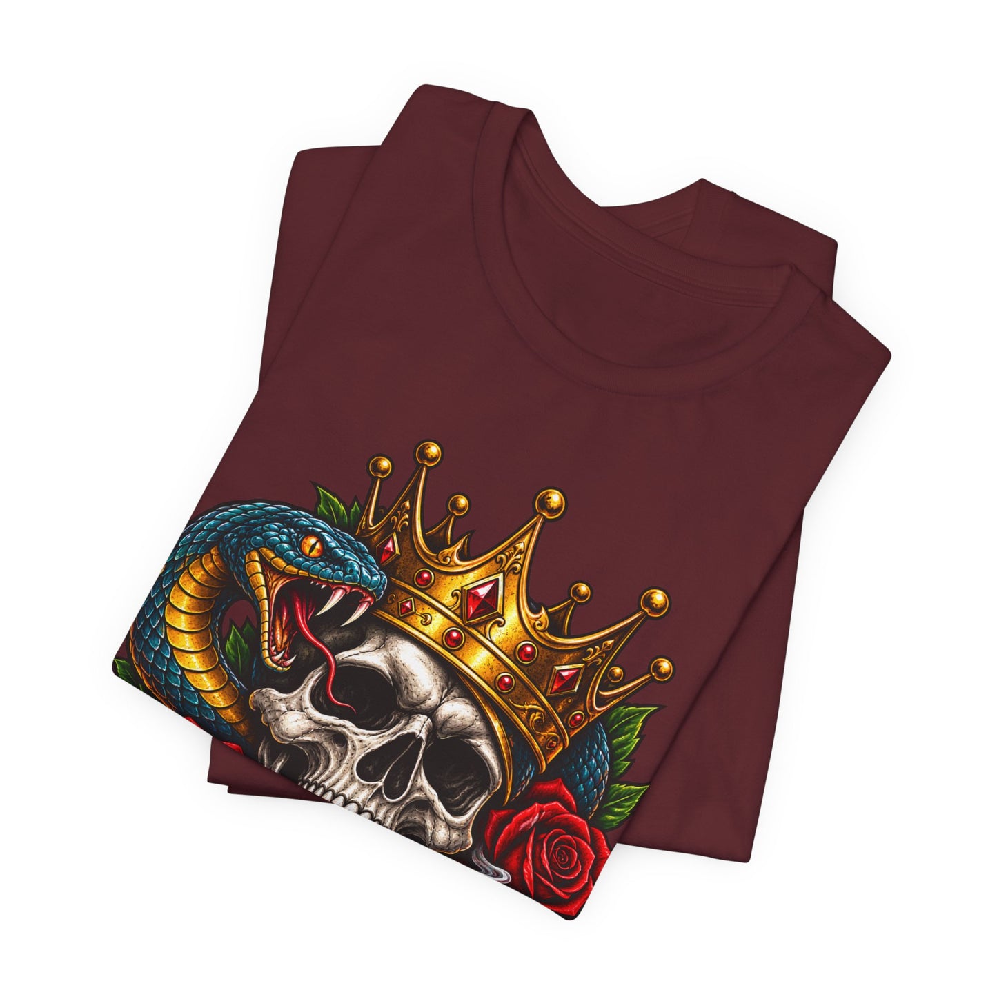 Skull King Crown Tee — Snake, Roses & Smoking Skull Graphic Tee