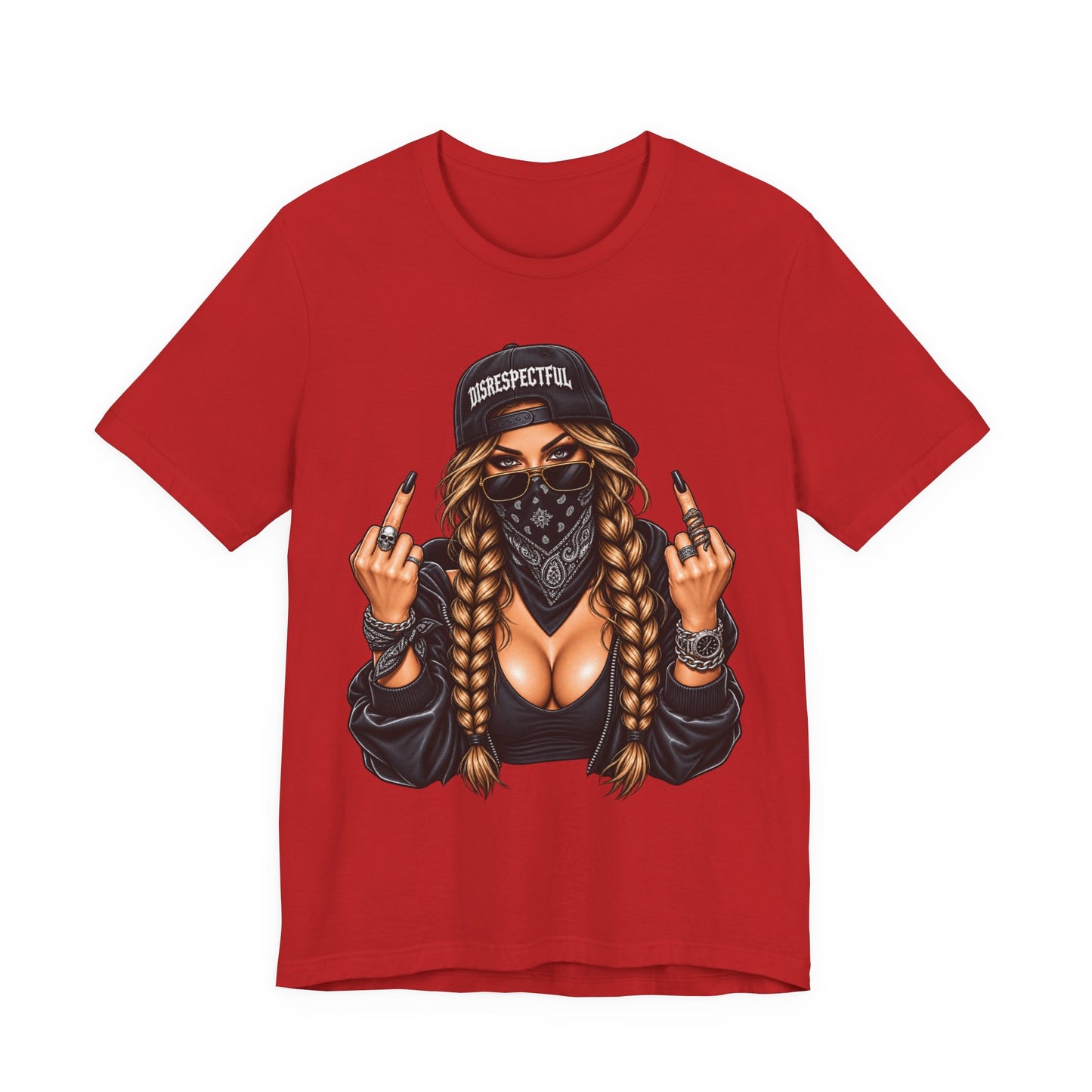 Bandana Girl Tattoo Tee — "Disrespectful" Streetwear Graphic Tee