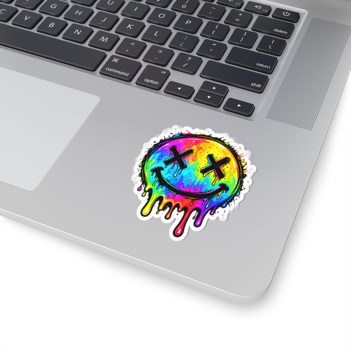 Rainbow Drip Smiley — Kiss-Cut Sticker
