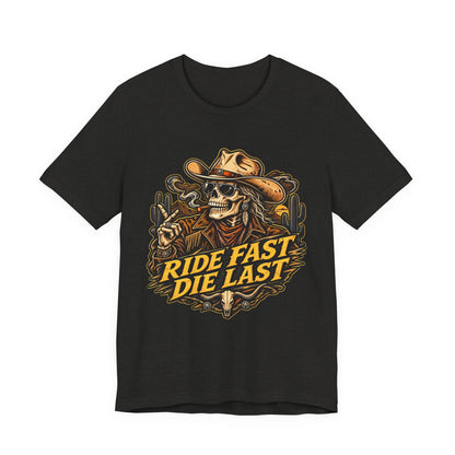 Ride Fast Die Last Motorcycle Tee - Skull Biker Graphic Tee