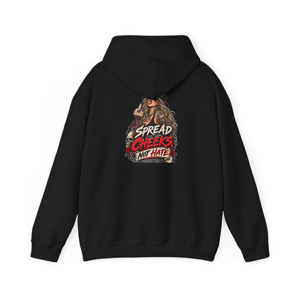 Spread Cheeks, Not Hate — Back-Print Graphic Hoodie