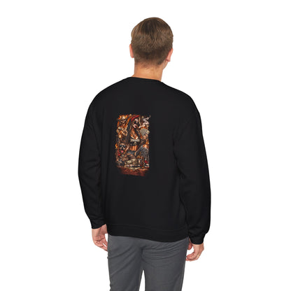 Skull Gambler — Back-Print Graphic Crewneck