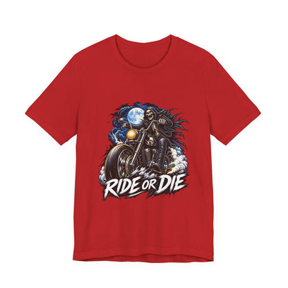 Ride or Die Motorcycle Tee — Biker Skull Rider Graphic Shirt