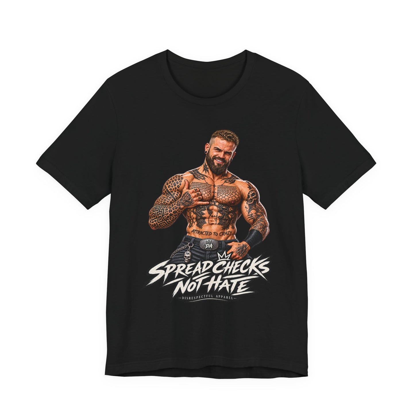 Spread Cheeks Not Hate — Tattooed Biker Graphic Tee