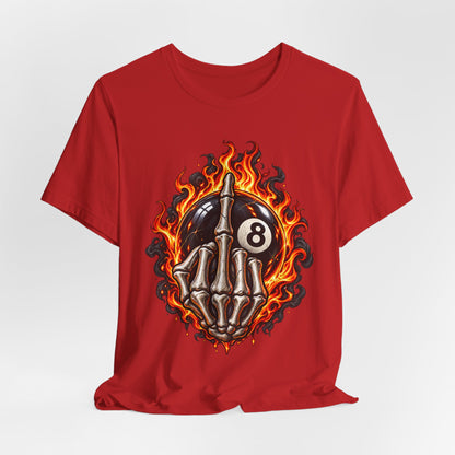 Flaming Skeleton 8-Ball Tee — Billiards Rock Tee