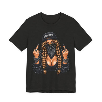 Bandana Girl Tattoo Tee — "Disrespectful" Streetwear Graphic Tee