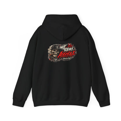 Not Today, Asshole — Skull — Back-Print Graphic Hoodie
