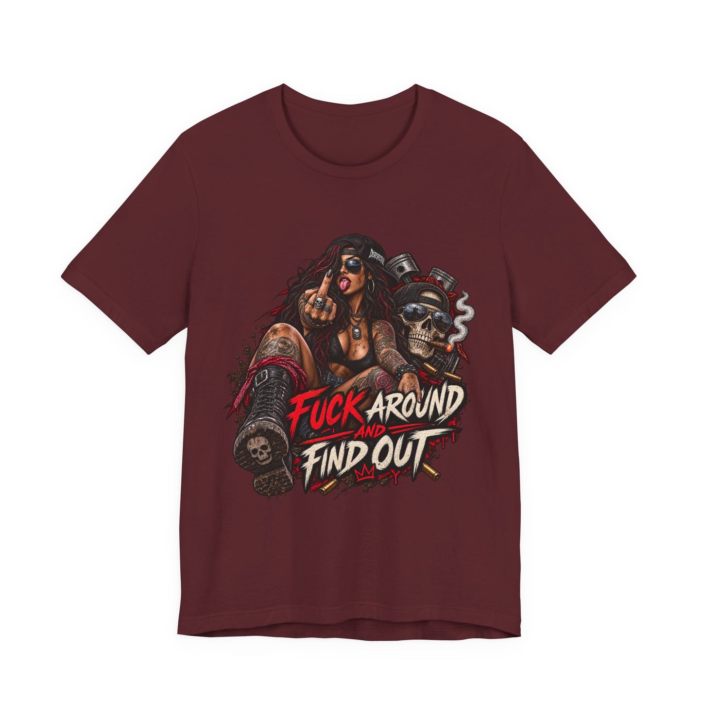 Rebel Biker Tee — “Fuck Around and Find Out” Graphic T‑Shirt