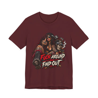 Rebel Biker Tee — “Fuck Around and Find Out” Graphic T‑Shirt