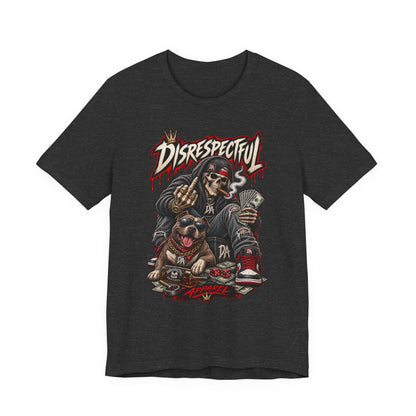 Disrespectful Skull & Rottweiler Graphic Tee — Edgy Streetwear Shirt