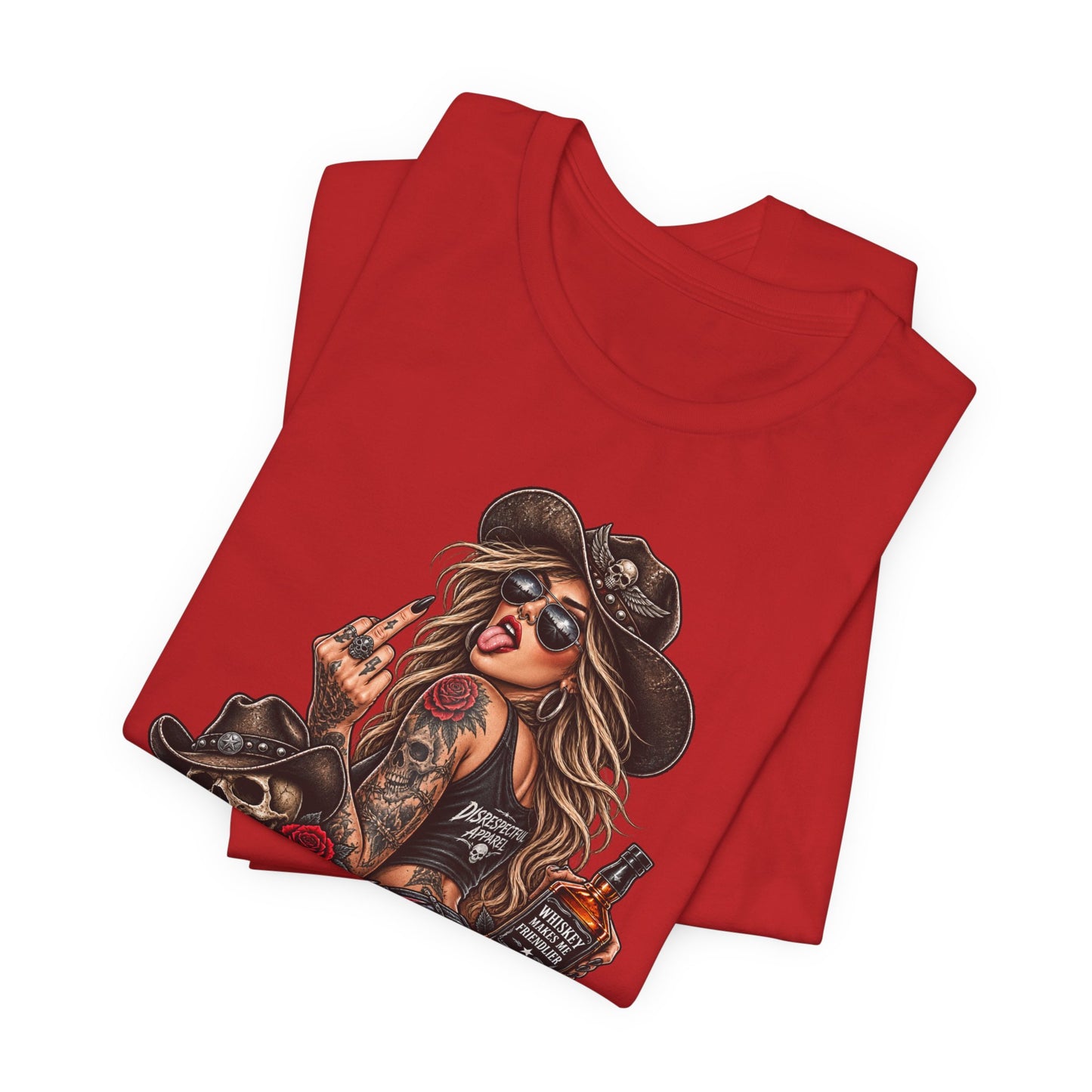 Whiskey Makes Me Friendlier Graphic Tee — Vintage Cowgirl Whiskey Shirt