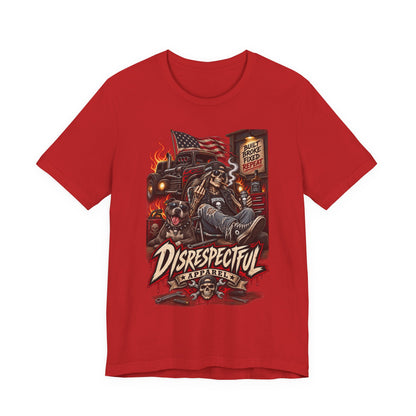 Disrespectful Trucker Tee — Retro Biker, American Flag Graphic Tee