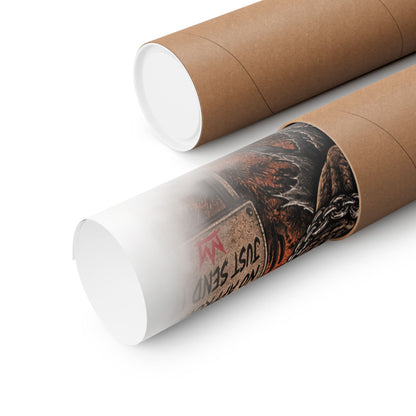 Disrespectful Biker Skull — Horizontal Matte Poster