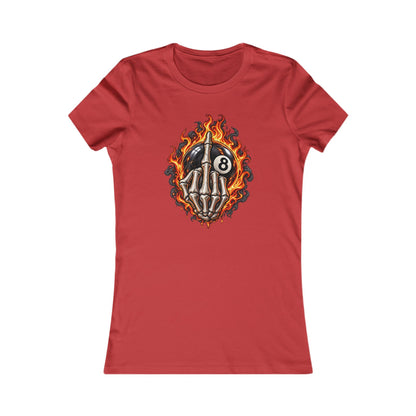 Flaming Skeleton 8-Ball — Women's Favorite Graphic Tee