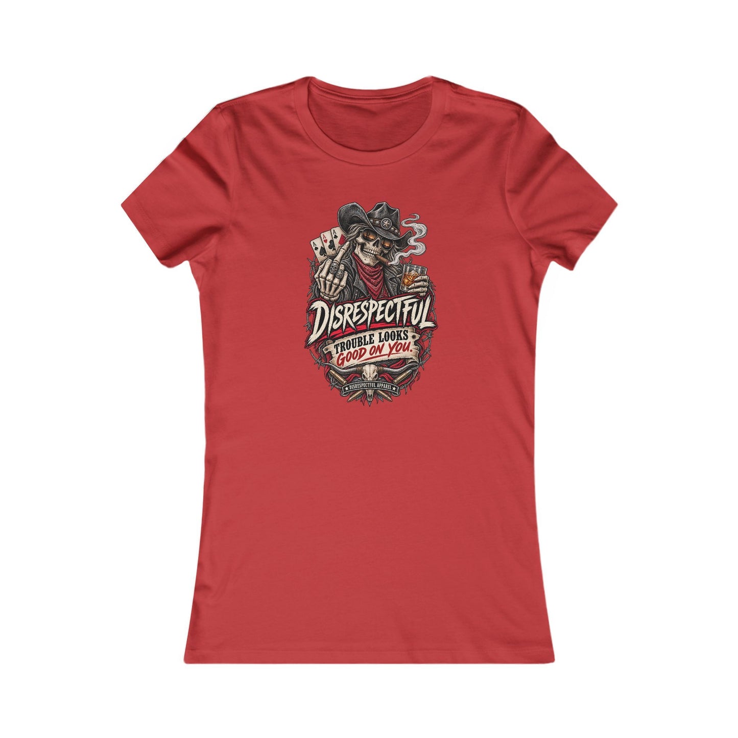Disrespectful Skull Cowboy — Women's Favorite Graphic Tee