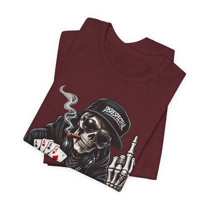 Skull Poker Tee — Skeleton Gambler Graphic Tee