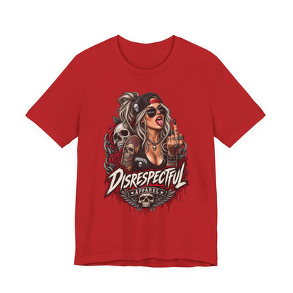 Defiant Pin-Up Skull — Disrespectful Graphic Tee
