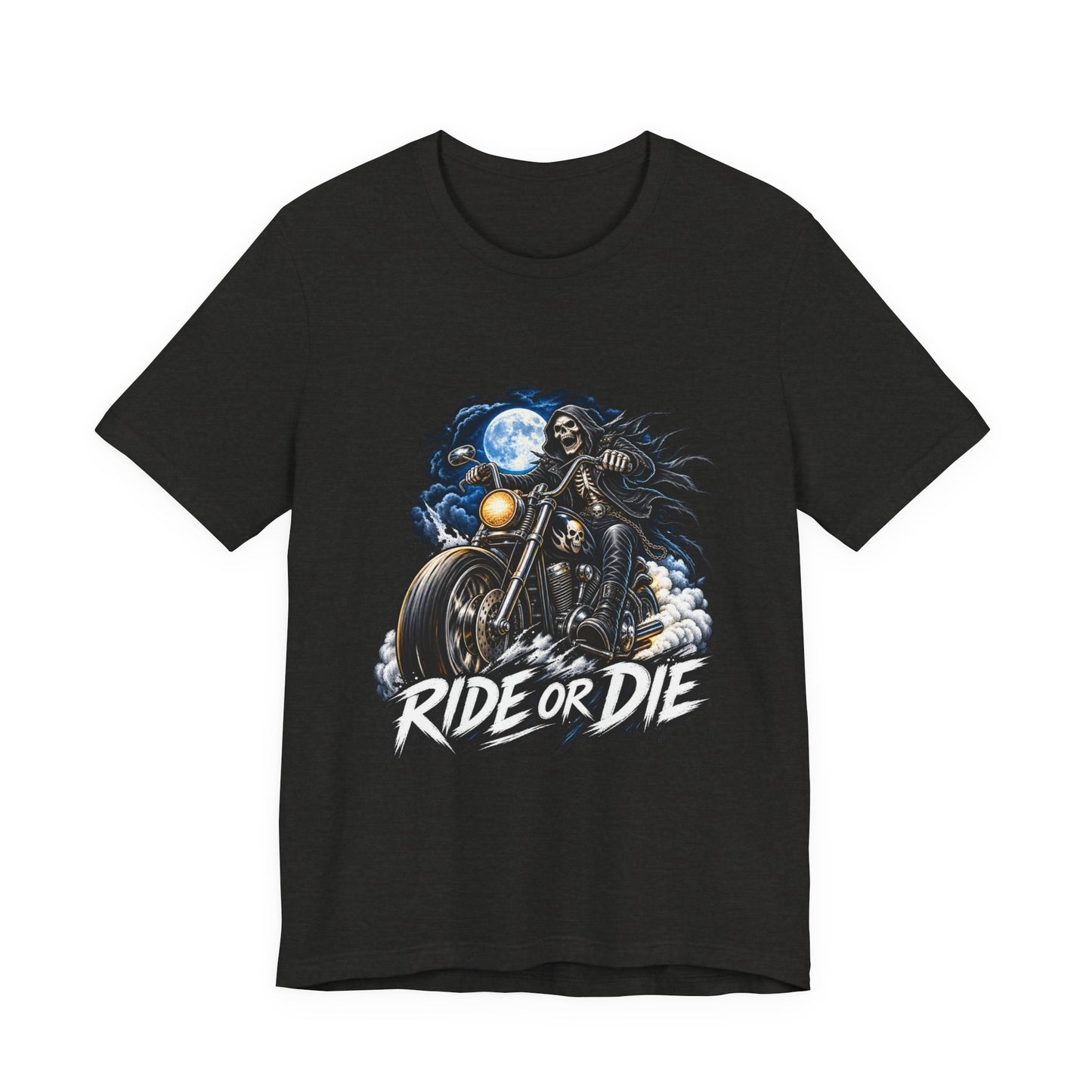 Ride or Die Motorcycle Tee — Biker Skull Rider Graphic Shirt