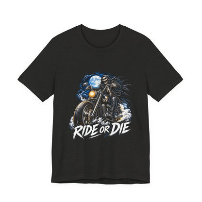 Ride or Die Motorcycle Tee — Biker Skull Rider Graphic Shirt