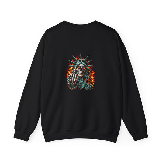 Skull Liberty — Back-Print Graphic Crewneck