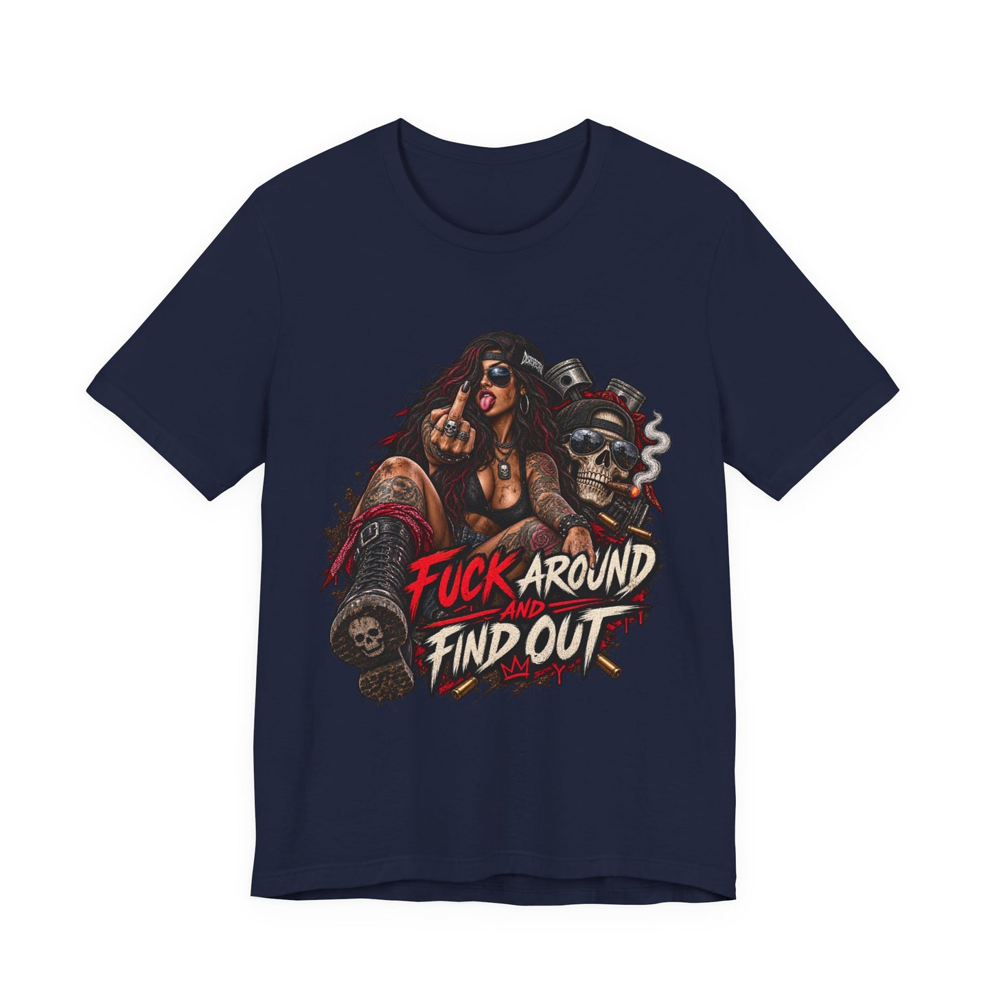 Rebel Biker Tee — “Fuck Around and Find Out” Graphic T‑Shirt