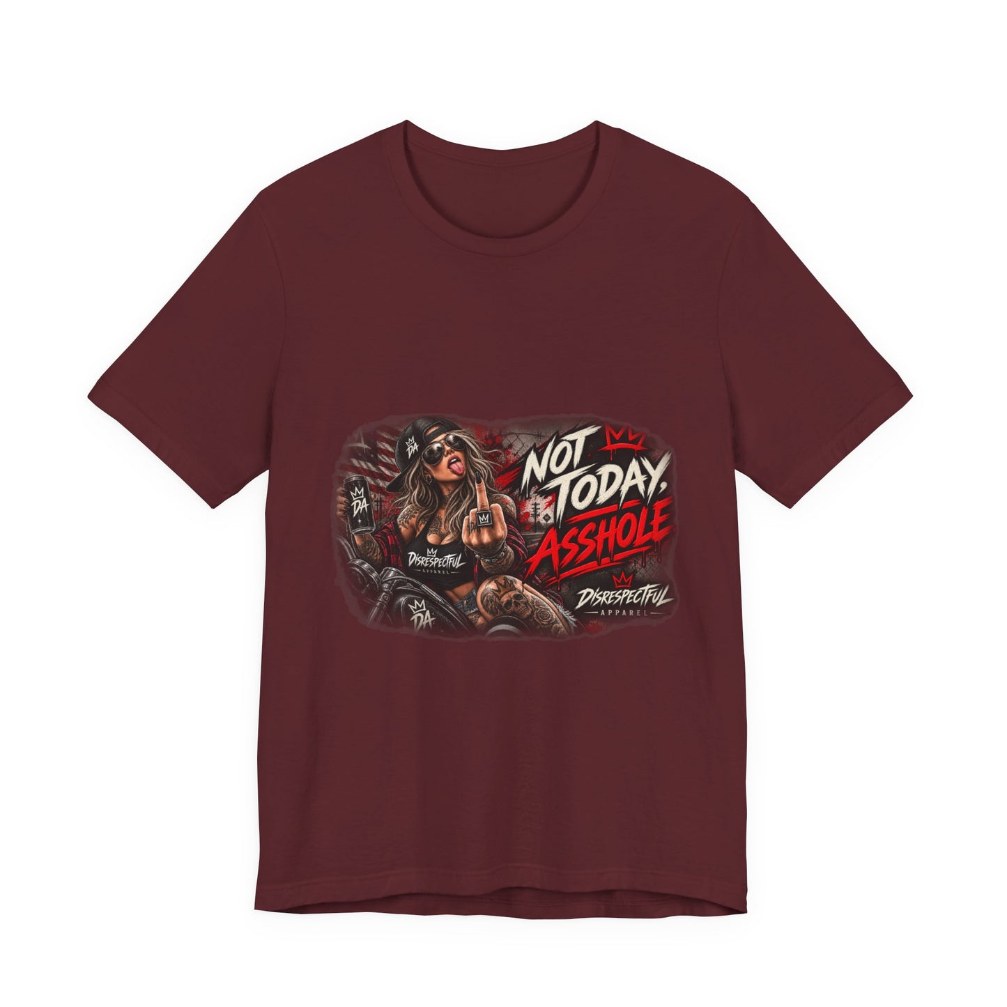 Not Today Asshole Graphic Tee — Sassy Retro Biker Girl Shirt