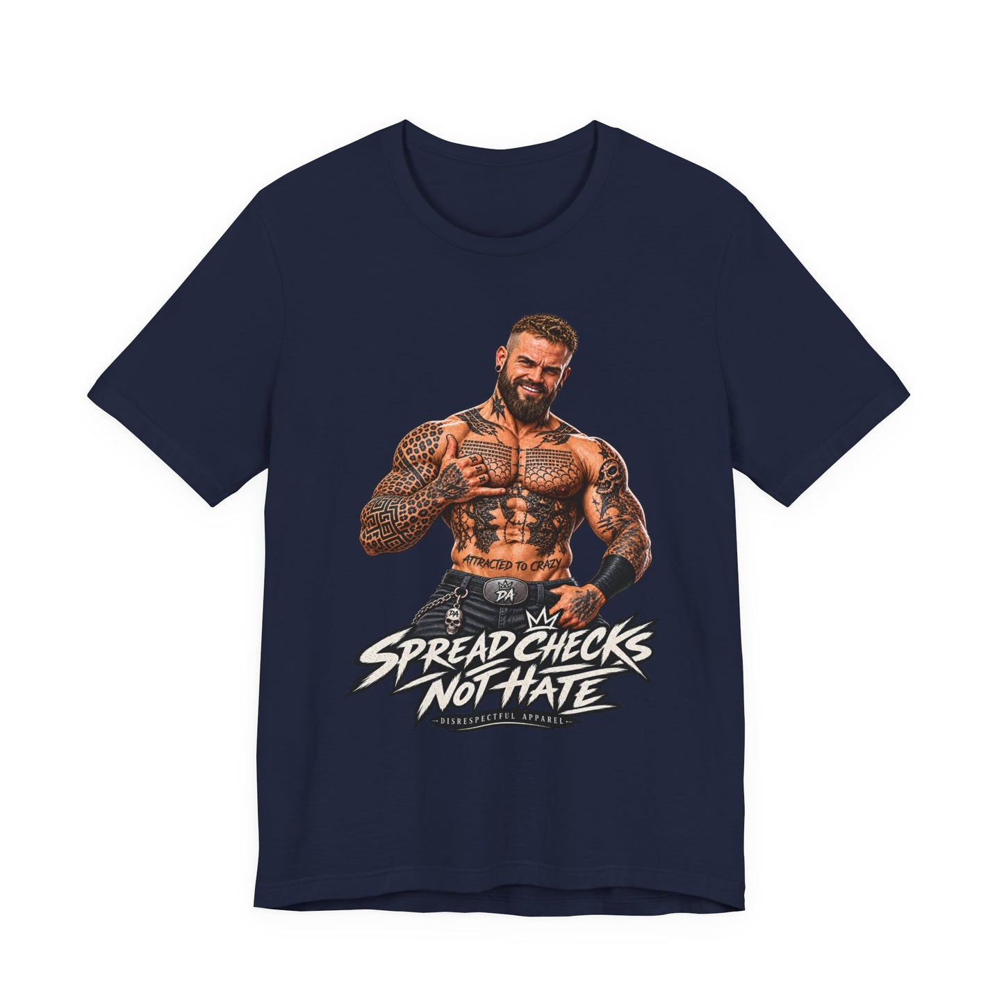 Spread Cheeks Not Hate — Tattooed Biker Graphic Tee