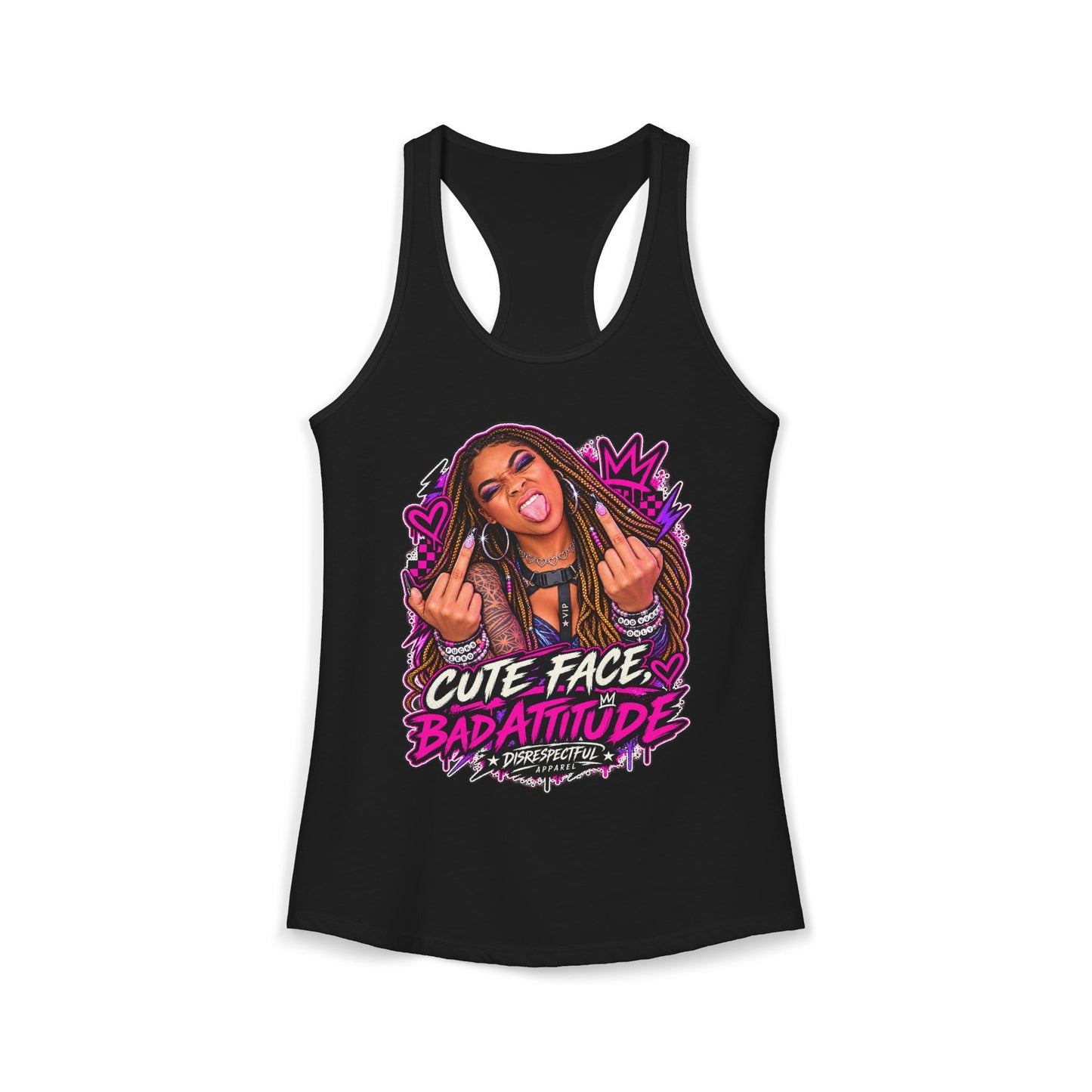 Cute Face, Bad Attitude — Women's Racerback Tank