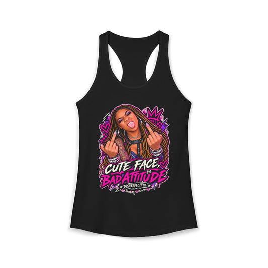 Cute Face, Bad Attitude — Women's Racerback Tank