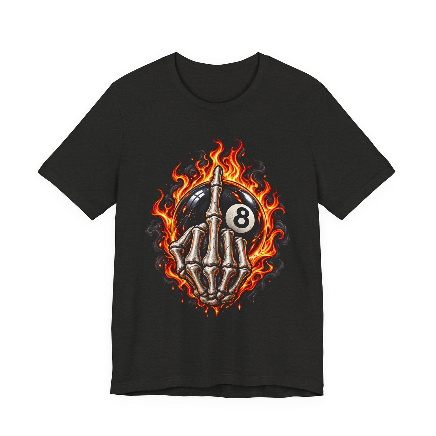 Flaming Skeleton 8-Ball Tee — Billiards Rock Tee