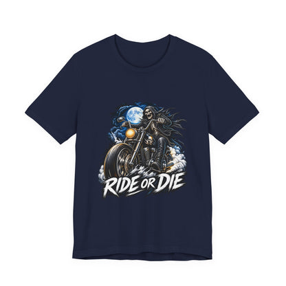 Ride or Die Motorcycle Tee — Biker Skull Rider Graphic Shirt