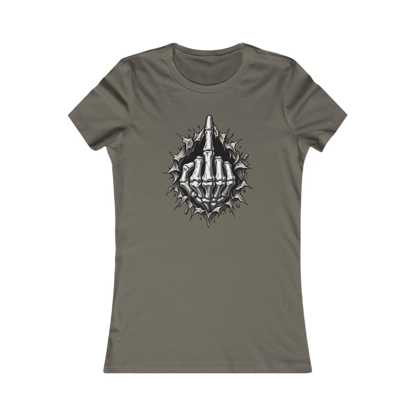 Skull Middle Finger — Women's Favorite Graphic Tee