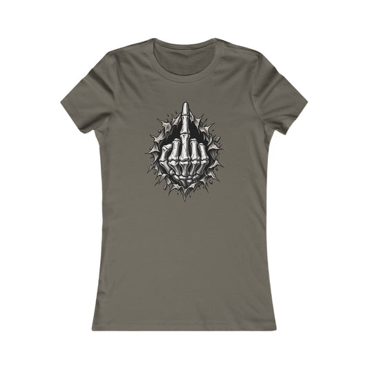 Skull Middle Finger — Women's Favorite Graphic Tee