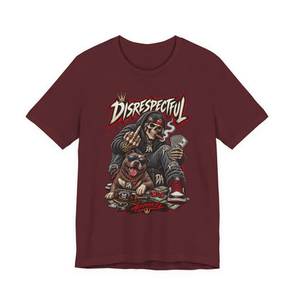 Disrespectful Skull & Rottweiler Graphic Tee — Edgy Streetwear Shirt