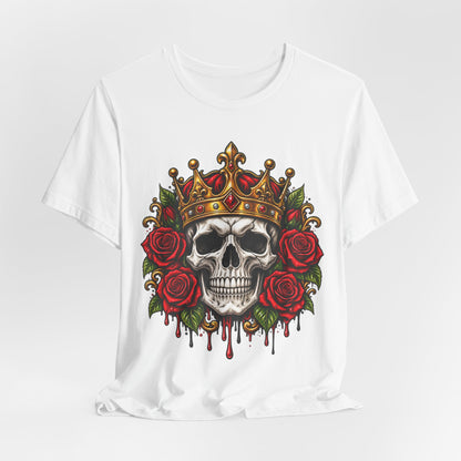 Skull King Tee — Crowned Skull with Roses Graphic Tee