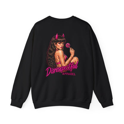 Devil Girl Lollipop — Back-Print Graphic Crewneck