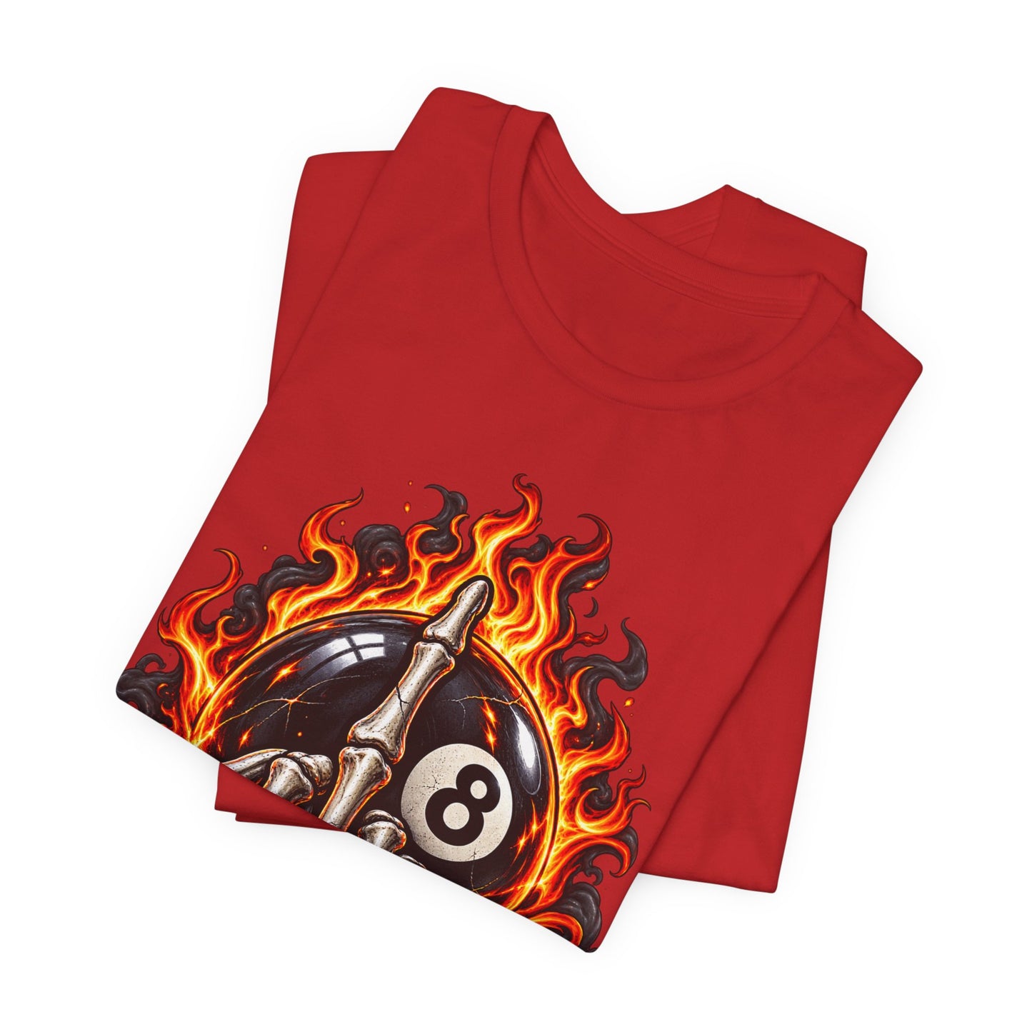 Flaming Skeleton 8-Ball Tee — Billiards Rock Tee