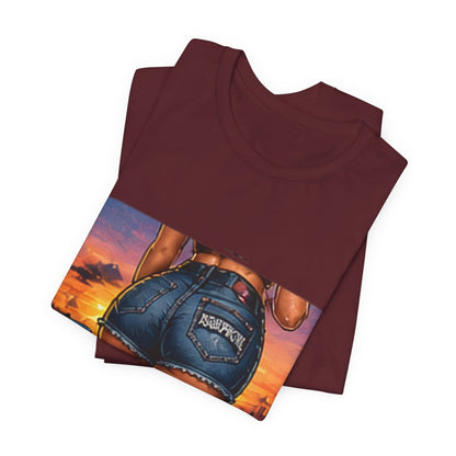 Sunset Denim — Retro Pin-Up Graphic Tee