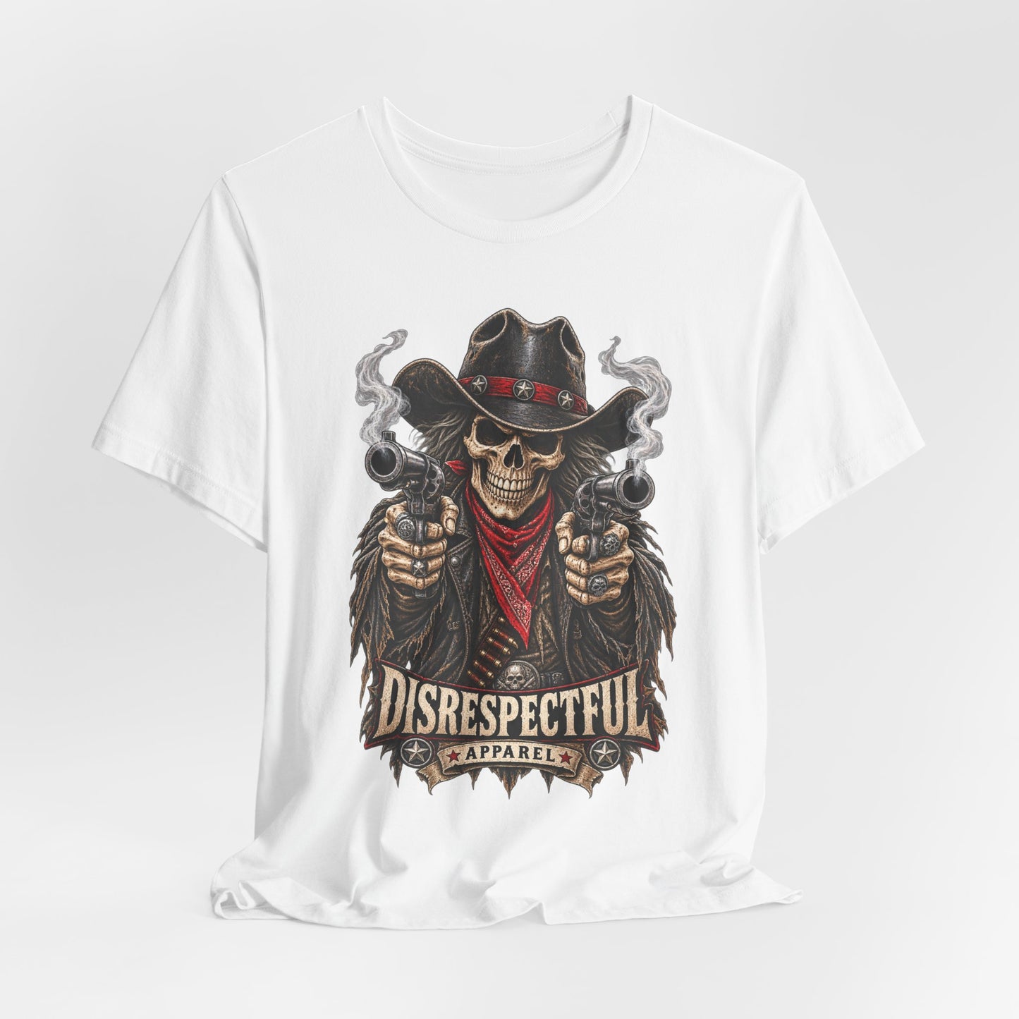 Skull Cowboy Tee — "Disrespectful Apparel" Western Graphic T-Shirt